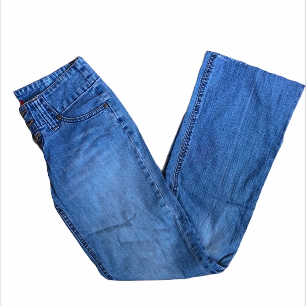 Blueasphalt Low Rise Denim Medium Wash Boot Cut Jean